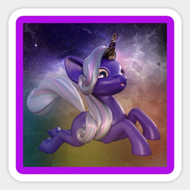 Pretty Purple Unicorn Pony Sticker by Miss Santa's Store